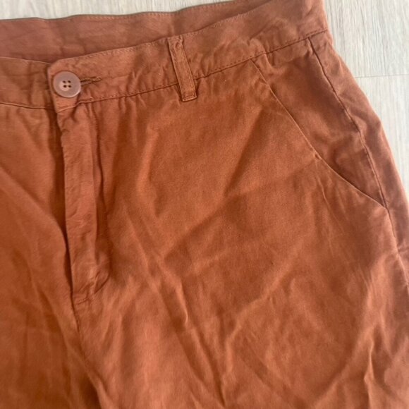 Kut from the Kloth Wide Leg High Waist Pants Tencel Linen Brown 10 NWOT - Picture 6 of 10